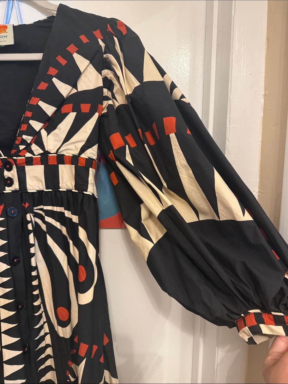 FARM Rio Black, Cream & Rust Graphic Maxi Dress - Picture 2 of 4